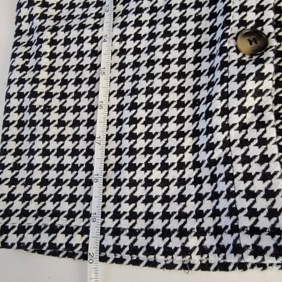 Houndstooth Button Down 7 Year Old Girls Jacket Black White Tweed Pattern - Picture 6 of 8